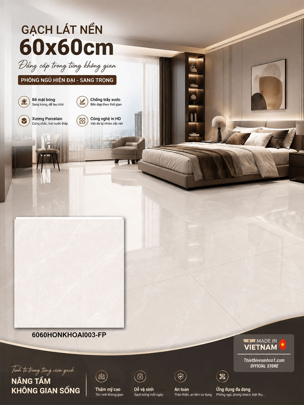 Gạch 60x60 Đồng Tâm 6060HONKHOAI003-FP Gạch 60x60 Đồng Tâm 6060HONKHOAI003-FP