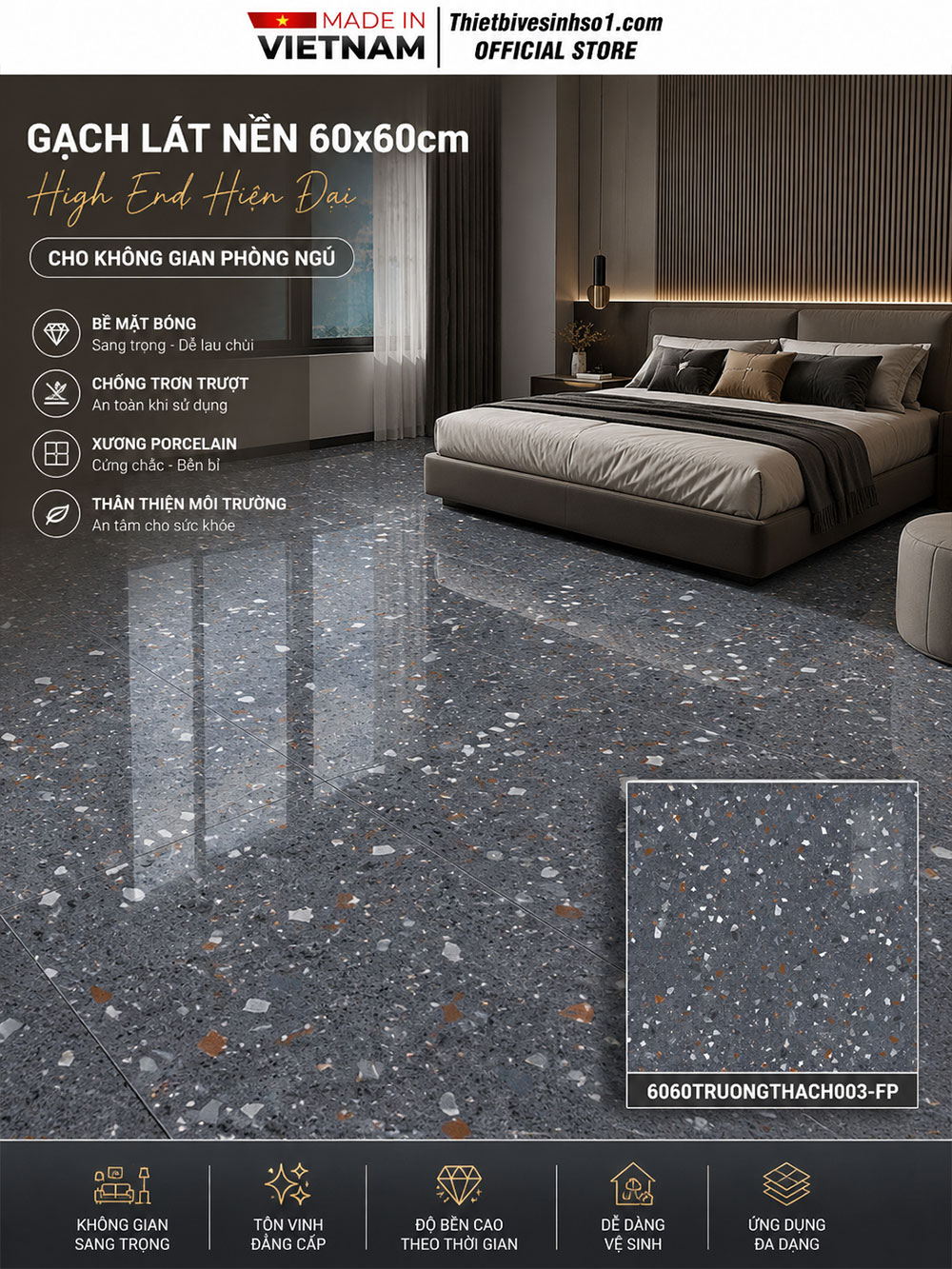 Gạch 60x60 Đồng Tâm 6060TRUONGTHACH003-FP Gạch 60x60 Đồng Tâm 6060TRUONGTHACH003-FP
