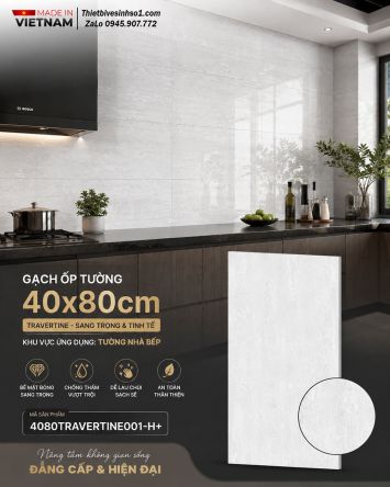 Gạch 40x80 Đồng Tâm 4080TRAVERTINE001-H+
