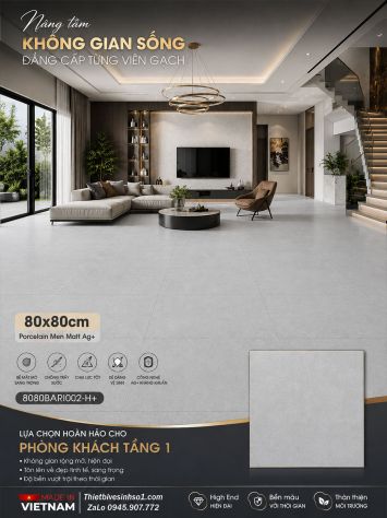Gạch 80x80 Đồng Tâm 8080BARI002-H+