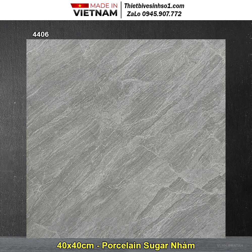 Gạch 40x40 Hồng Hà 4406 Ghi Đậm