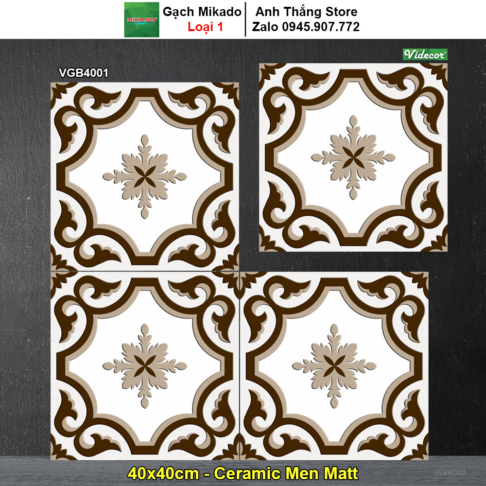 Gạch Bông Men 40x40 Mikado VGB4001