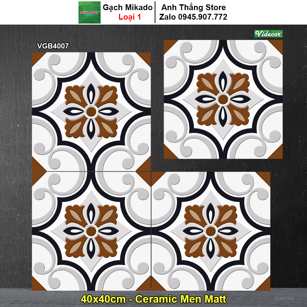 Gạch Bông Men 40x40 Mikado VGB4007