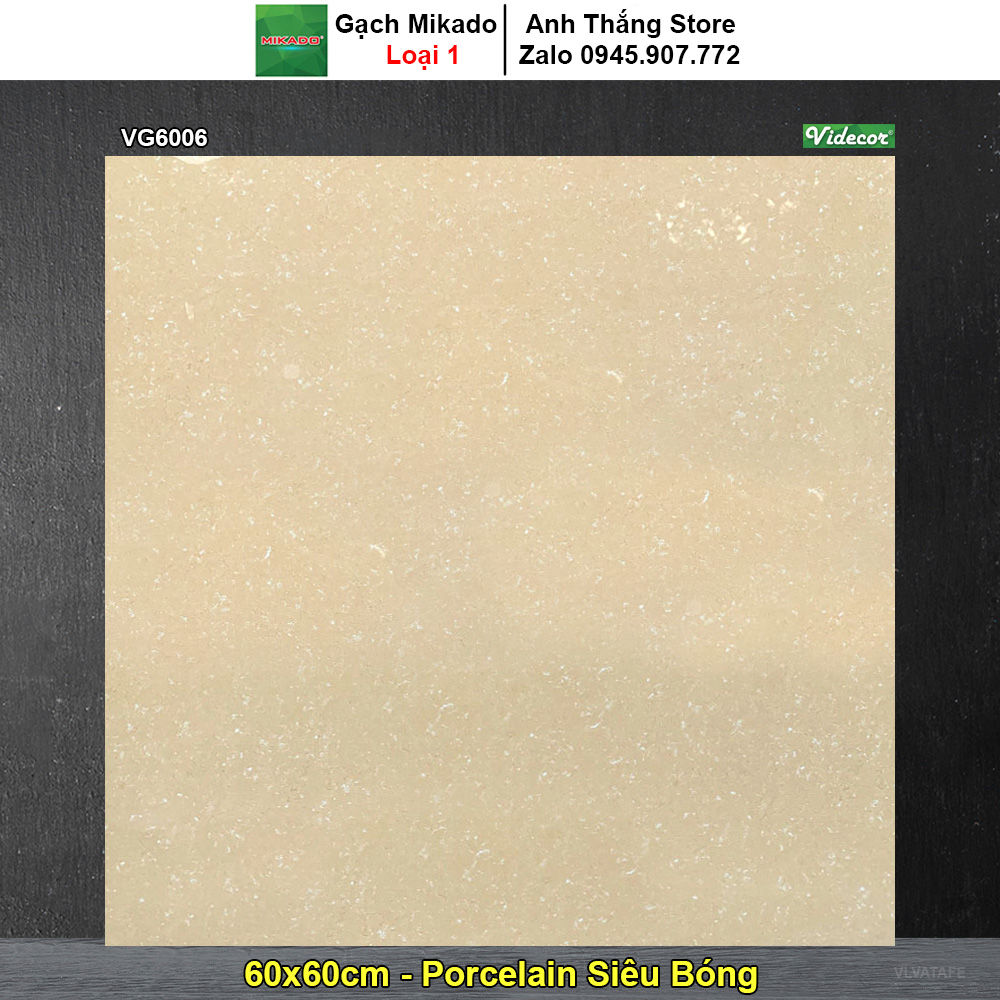 Gạch 60x60 Mikado VG6006 Chấm Vàng
