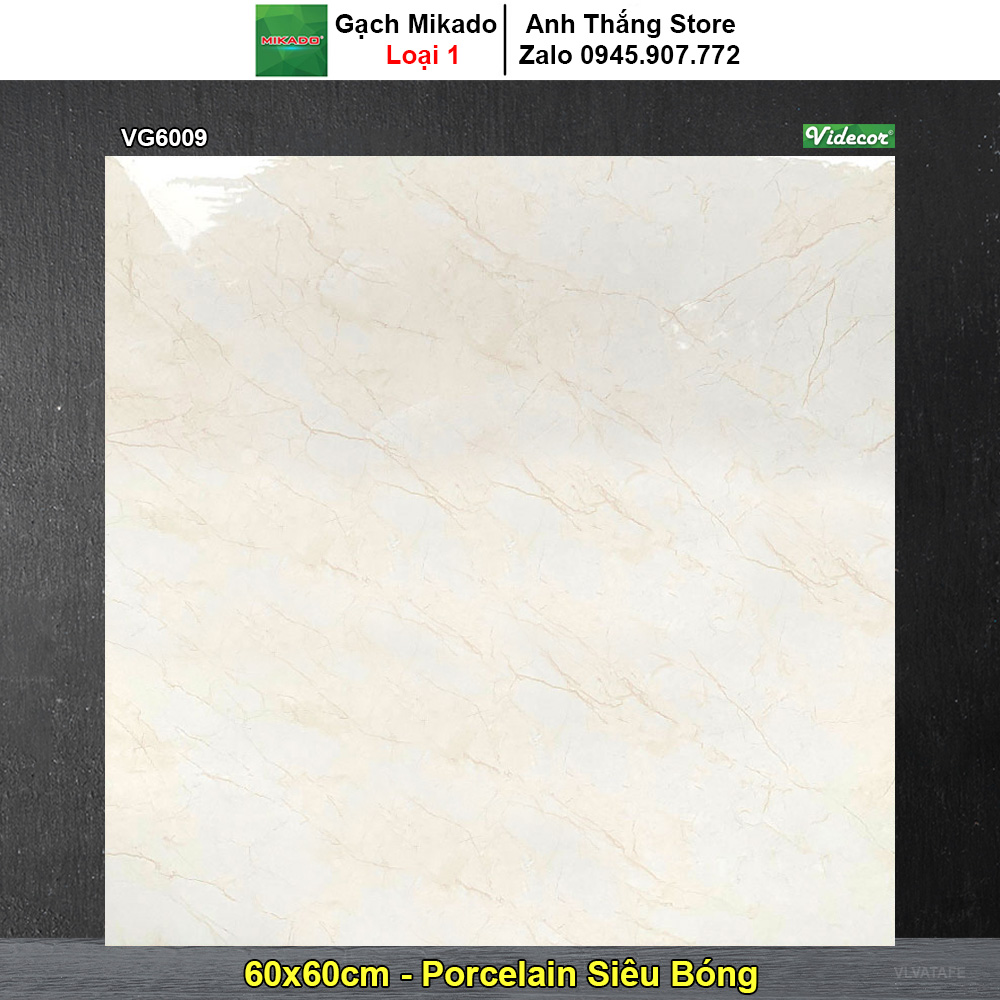 Gạch 60x60 Mikado VG6009 Vân Vàng Nhạt
