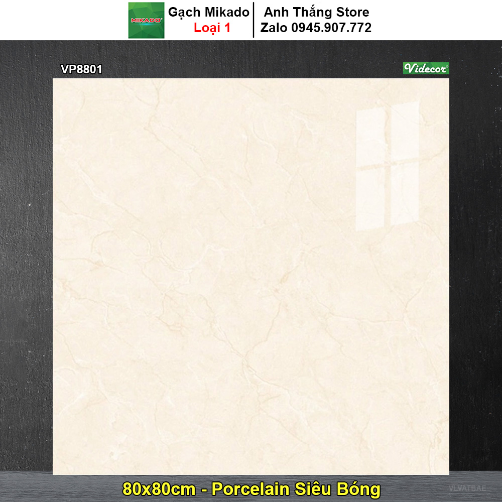 Gạch 80x80 Mikado VP8801 Vân Vàng Nhạt