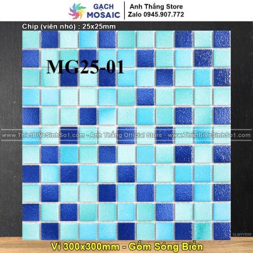Gạch Mosaic Gốm Sóng Biển MG25-01