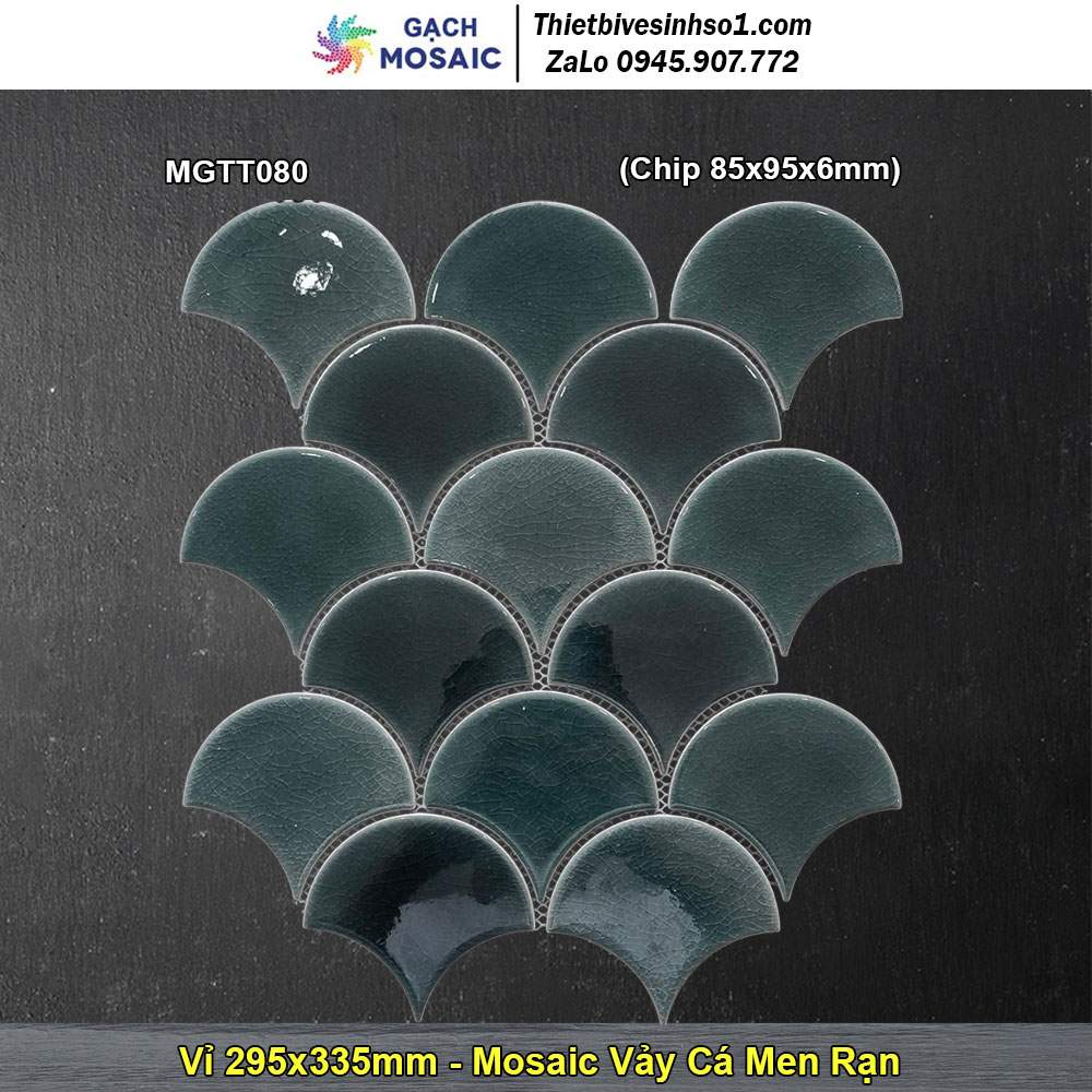 Gạch Mosaic Gốm Vảy Cá MGTT080