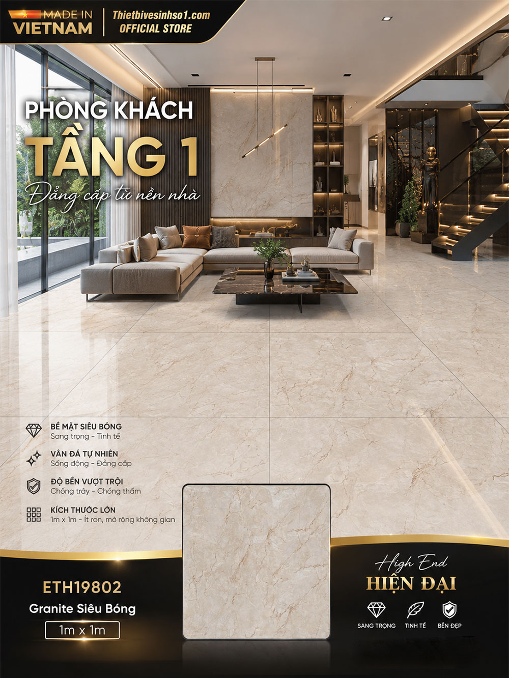 Gạch 1m x 1m PTG ETH19802 Vân Vàng Đỏ Gạch 1m x 1m PTG ETH19802 Vân Vàng Đỏ