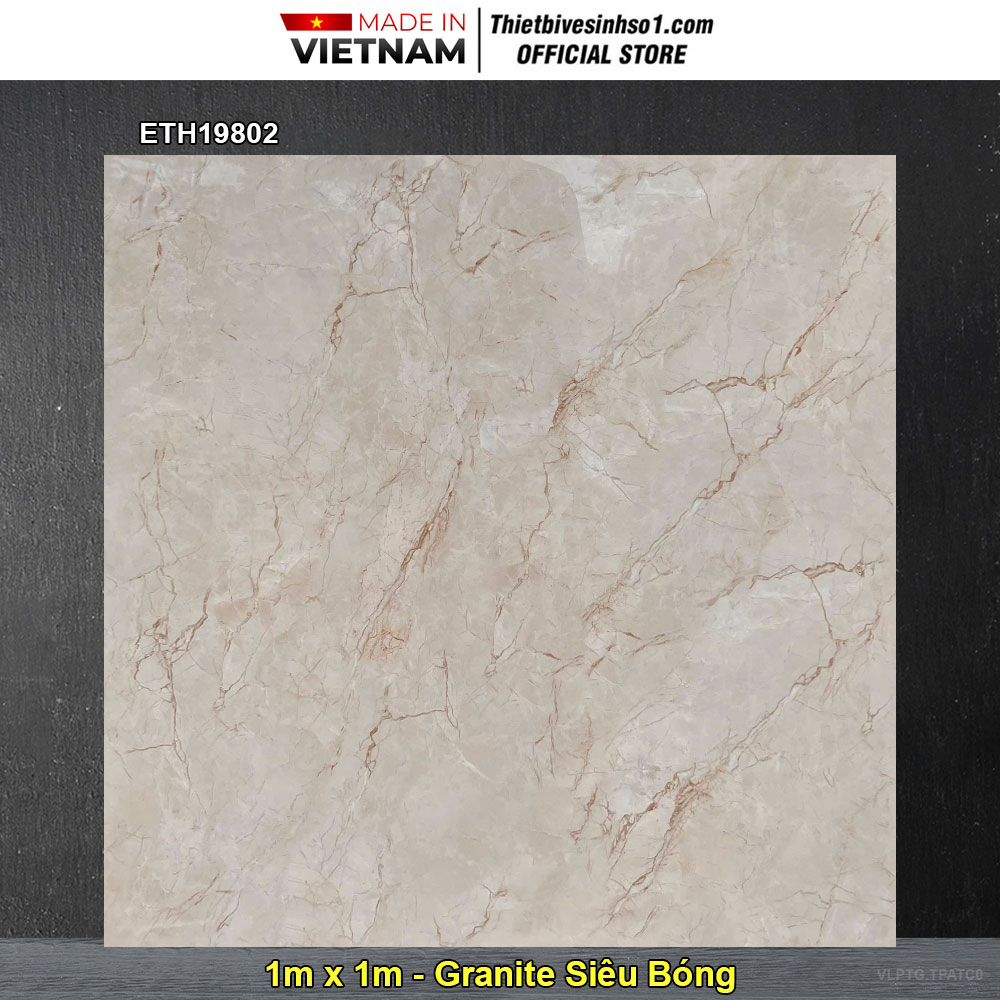 Gạch 1m x 1m PTG ETH19802 Vân Vàng Đỏ