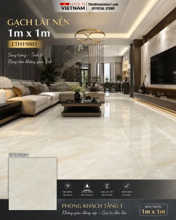 Gạch 1m x 1m PTG ETH19801 Vân Vàng
