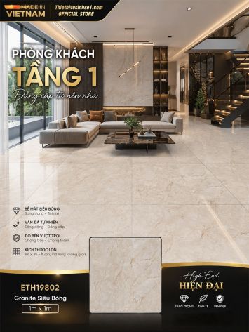 Gạch 1m x 1m PTG ETH19802 Vân Vàng Đỏ