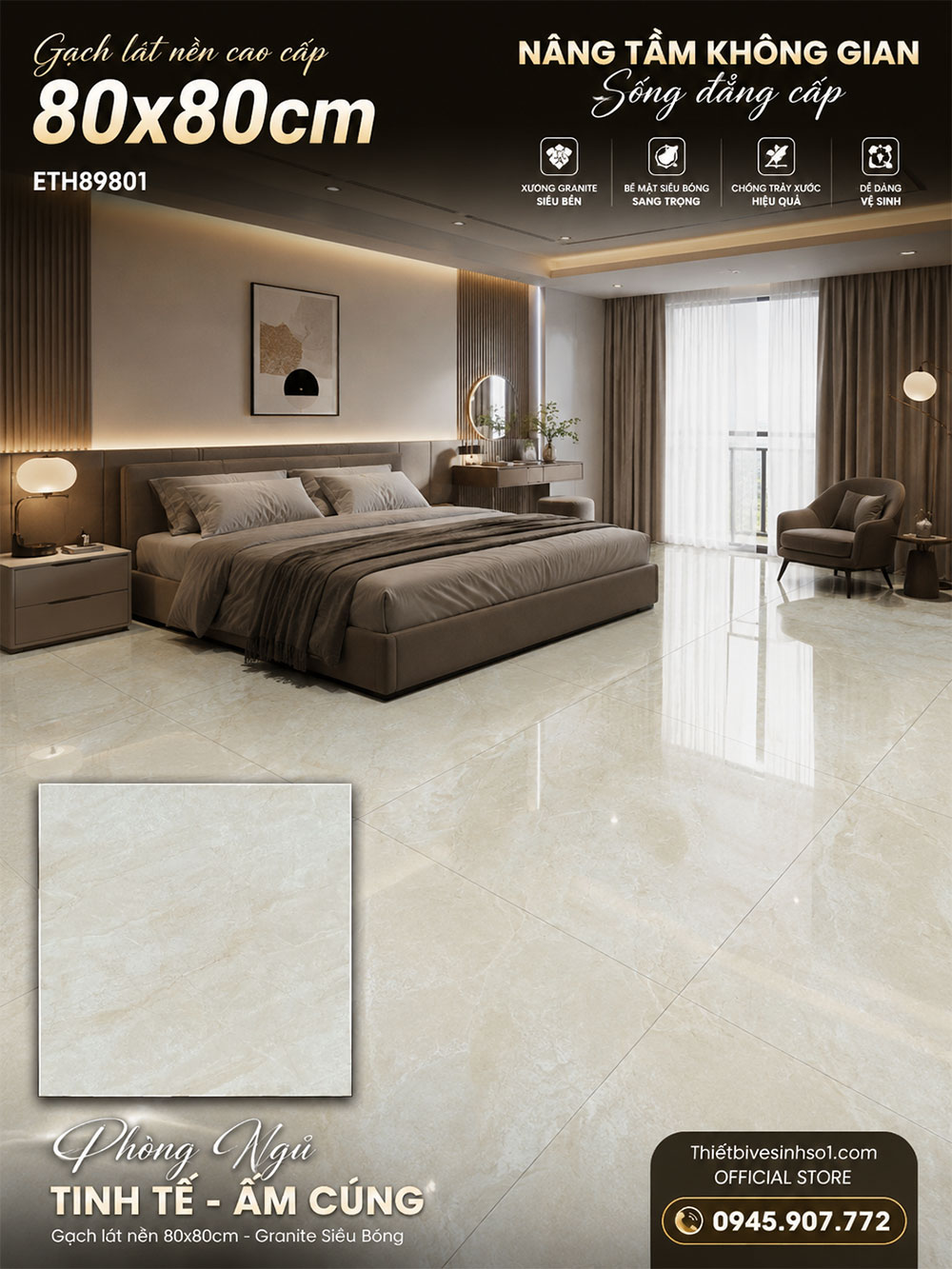 Gạch 80x80 PTG ETH89801 Vân Vàng Gạch 80x80 PTG ETH89801 Vân Vàng