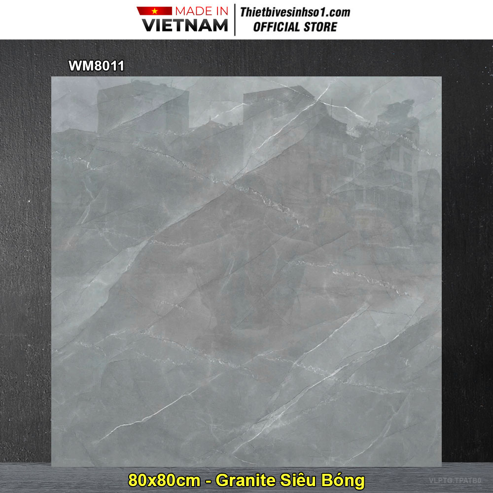 Gạch 80x80 PTG WM8011 Vân Ghi Xám