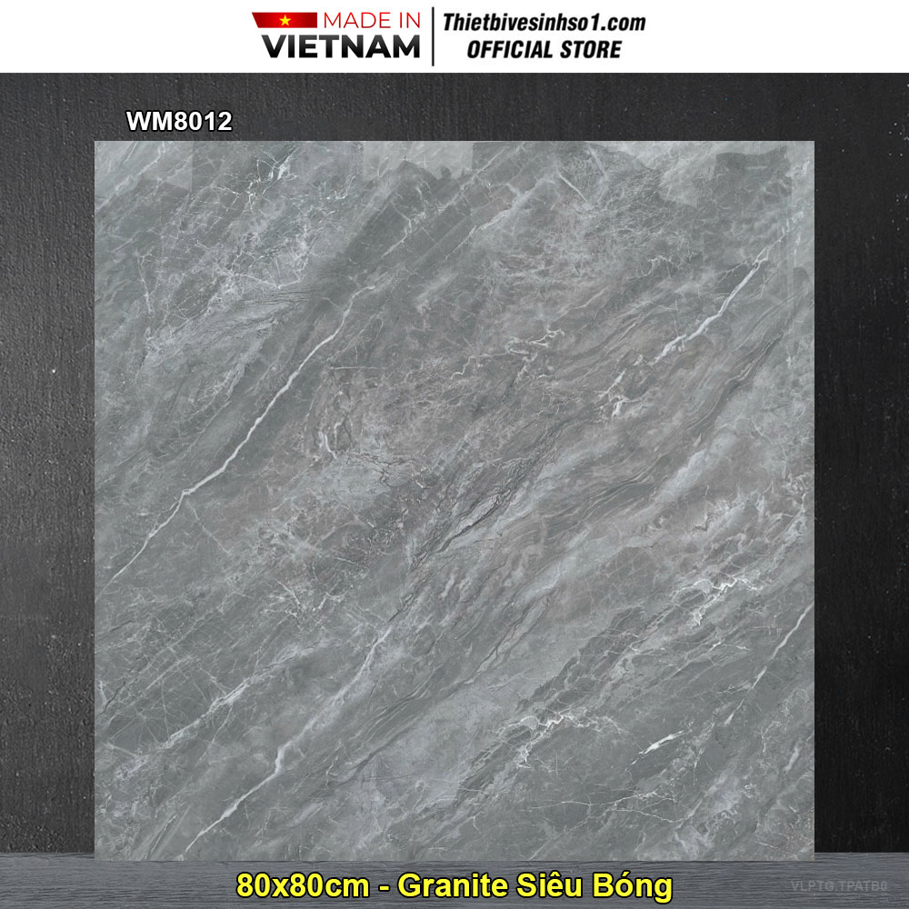 Gạch 80x80 PTG WM8012 Vân Ghi Xám