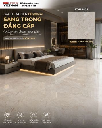 Gạch 80x80 PTG ETH89802 Vân Vàng Đỏ