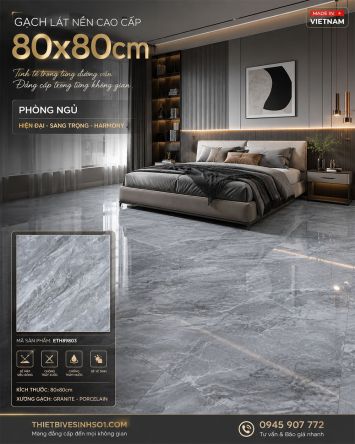 Gạch 80x80 PTG ETH89803 Vân Đá Ghi