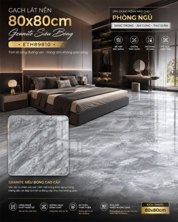 Gạch 80x80 PTG ETH89810 Vân Đá Ghi