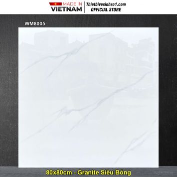 Gạch 80x80 PTG WM8005 Trắng Khói