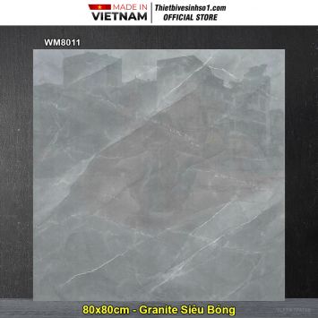 Gạch 80x80 PTG WM8011 Vân Ghi Xám