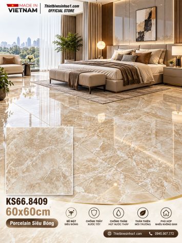 Gạch 60x60 Redstar KS66.8409 Đá Vàng Nâu