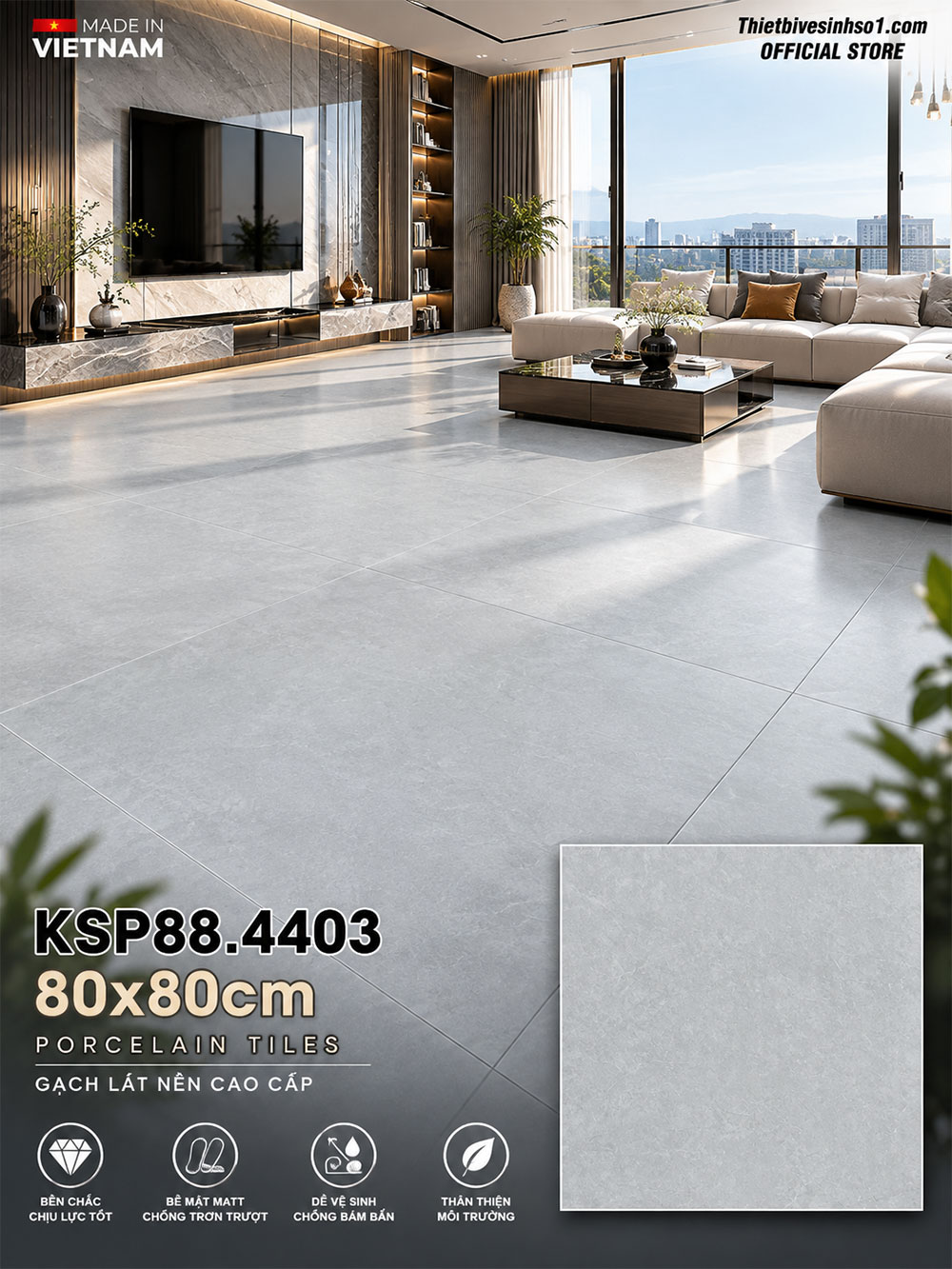 Gạch 80x80 Redstar KSP88.4403 Vân Xám Gạch 80x80 Redstar KSP88.4403 Vân Xám