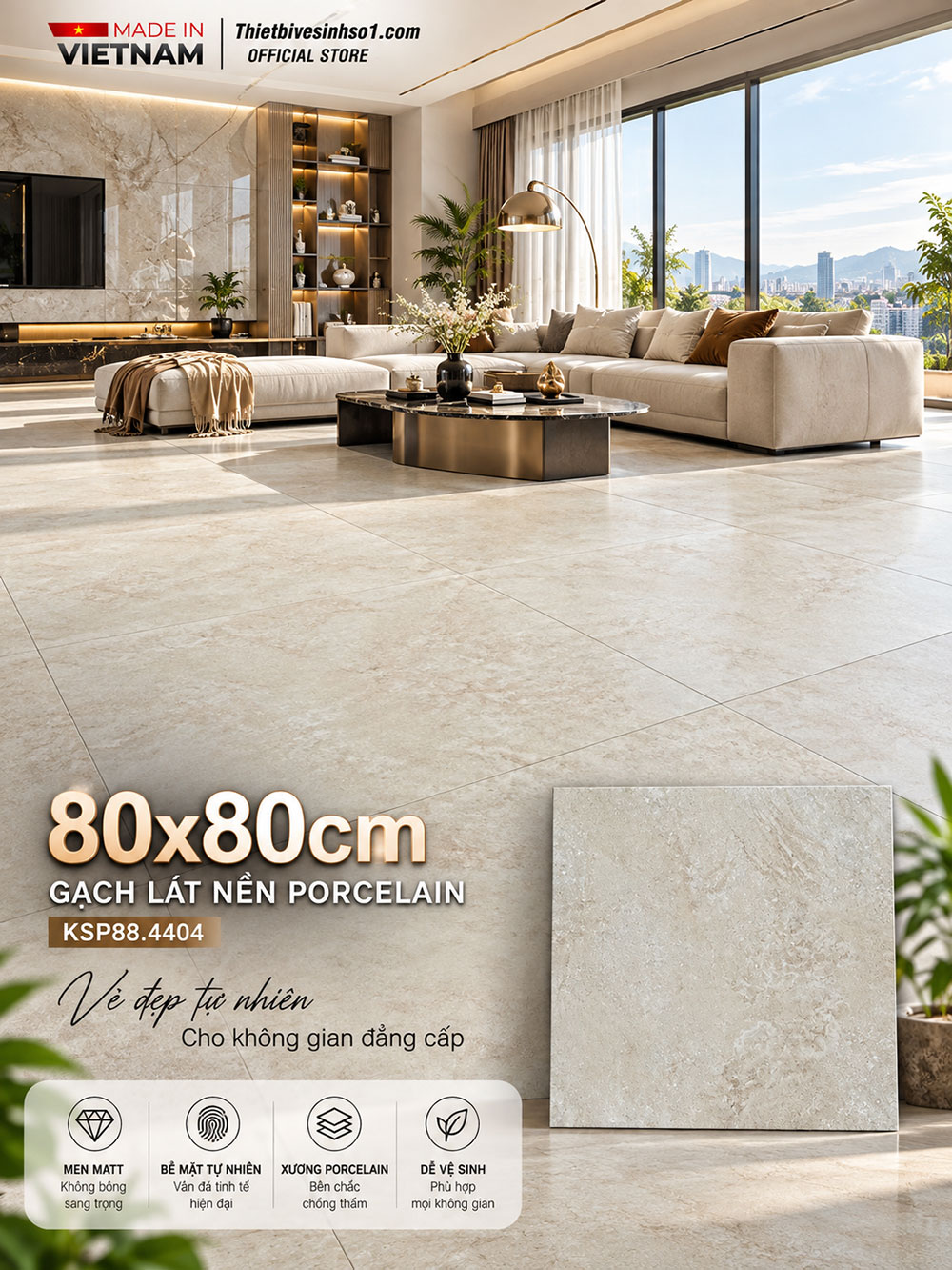 Gạch 80x80 Redstar KSP88.4404 Vân Vàng Gạch 80x80 Redstar KSP88.4404 Vân Vàng