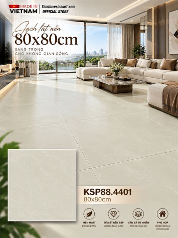 Gạch 80x80 Redstar KSP88.4401 Vàng Kem