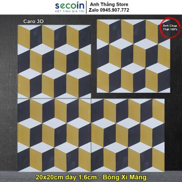 Gạch Bông Xi Măng 20x20 Secoin Caro 3D