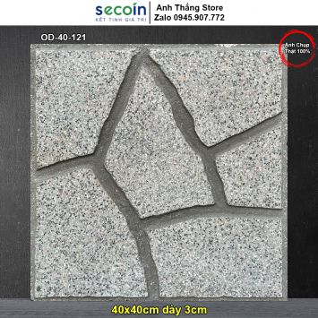 Gạch Lát Sân 40x40 Terrazzo Xẻ Rãnh Secoin OD-40-121