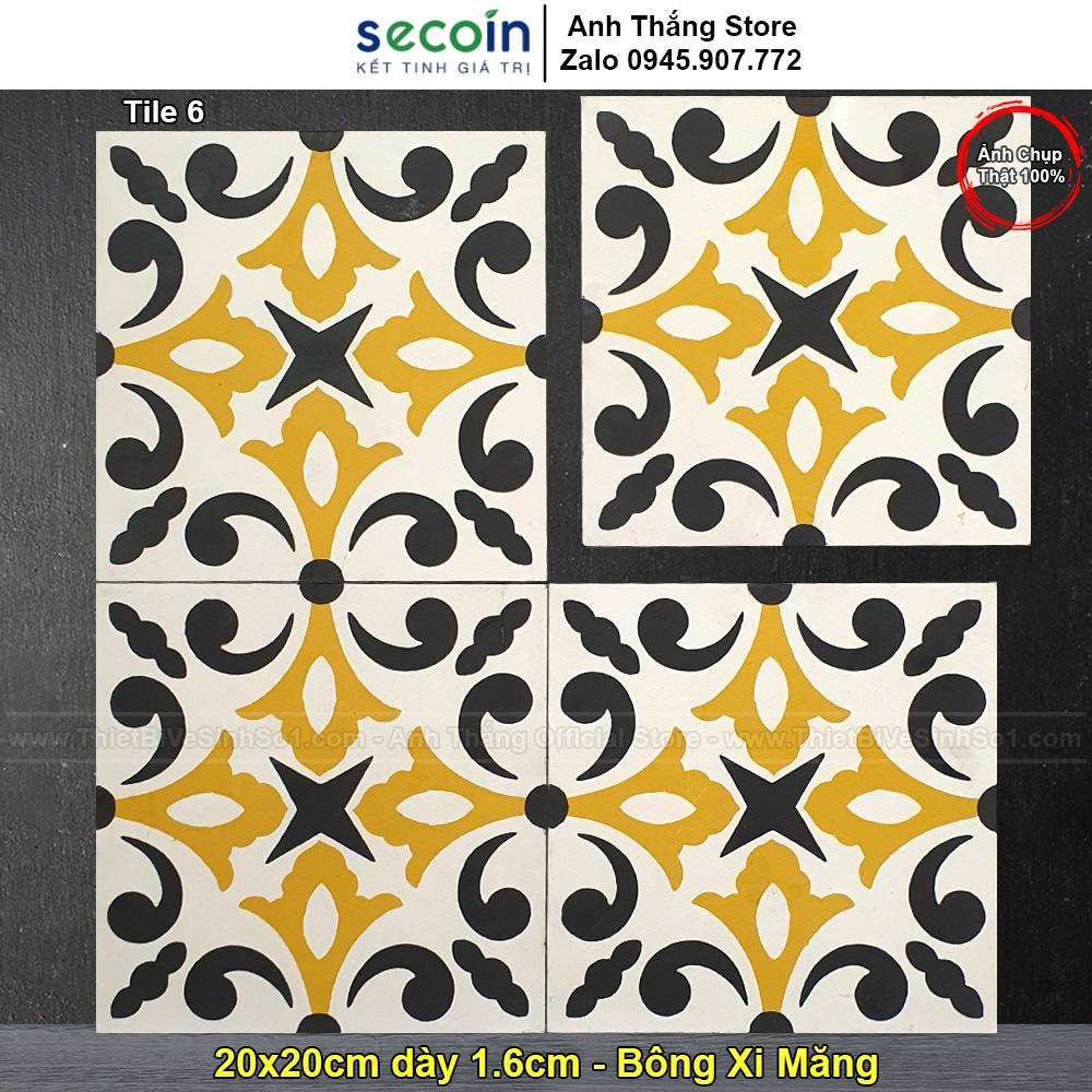 Gạch Bông Xi Măng 20x20 Secoin Tile 6