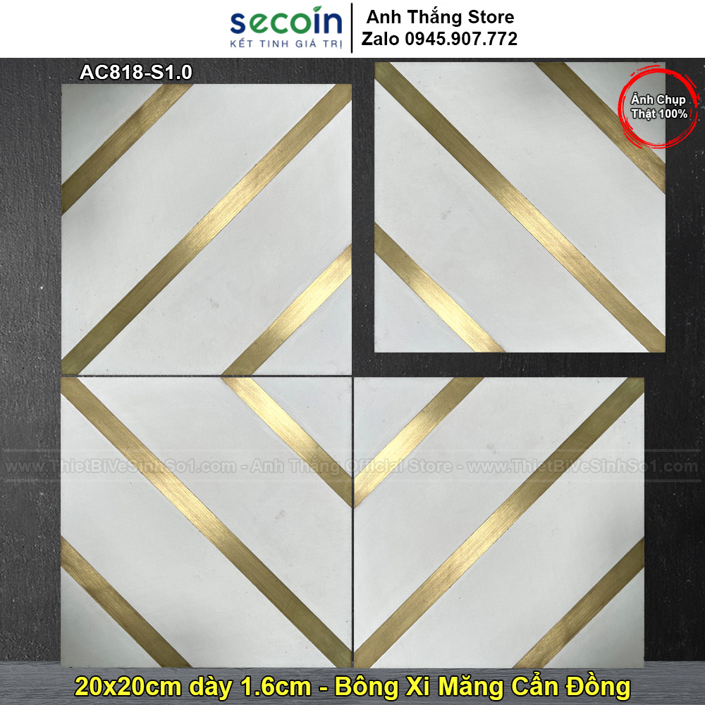 Gạch Bông Xi Măng Cẩn Đồng 20x20 Secoin AC818-S1.0