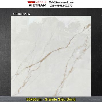 Gạch 80x80 Taicera GP88L52JW Vân Trắng Vàng
