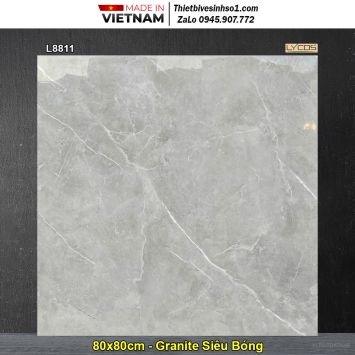 Gạch 80x80 Thắng Cường L8811 Vân Ghi Xám