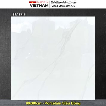 Gạch 80x80 Thắng Cường STA8511 Trắng Khói