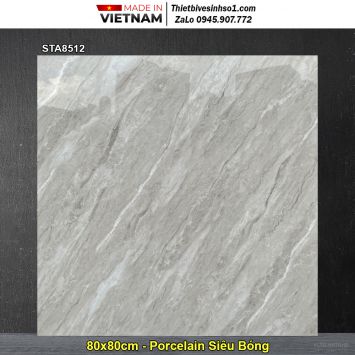 Gạch 80x80 Thắng Cường STA8512 Vân Ghi Xám