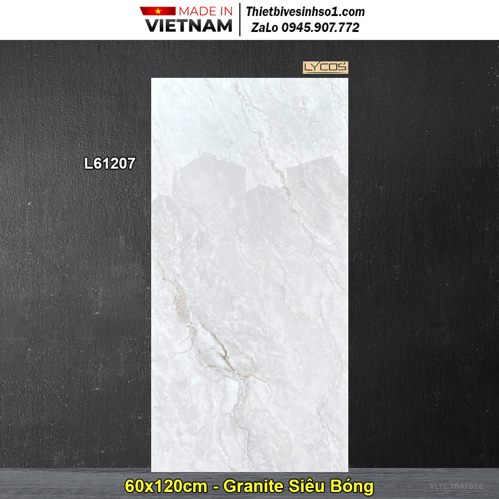 Gạch 60x120 Thắng Cường L61207 Vân Đá Trắng