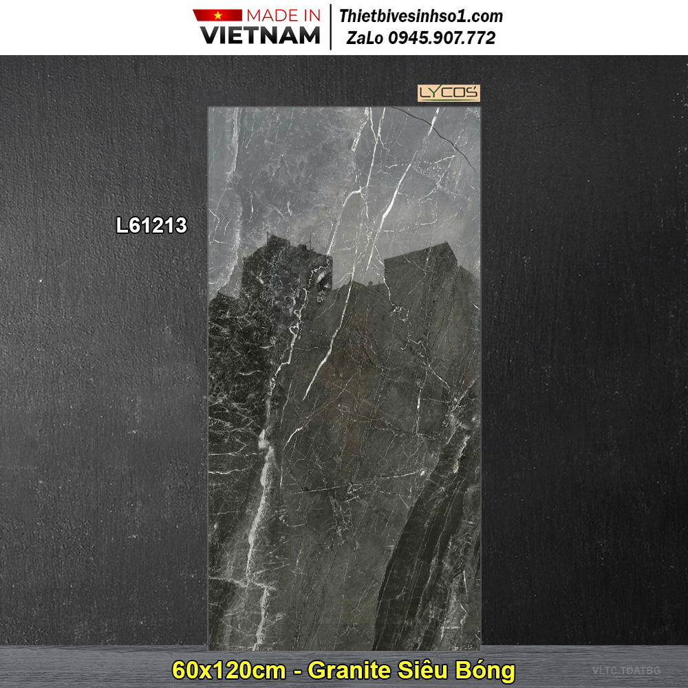 Gạch 60x120 Thắng Cường L61213 Vân Đá Đen