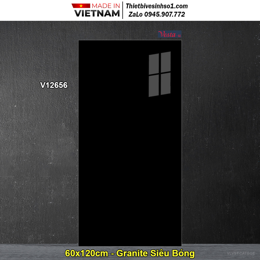 Gạch 60x120 Thắng Cường V12656 Đen Trơn