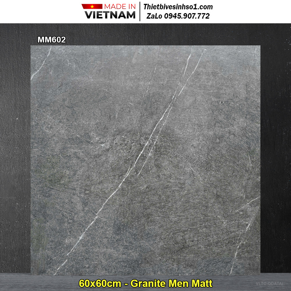 Gạch 60x60 Thắng Cường MM602 Vân Ghi Đậm