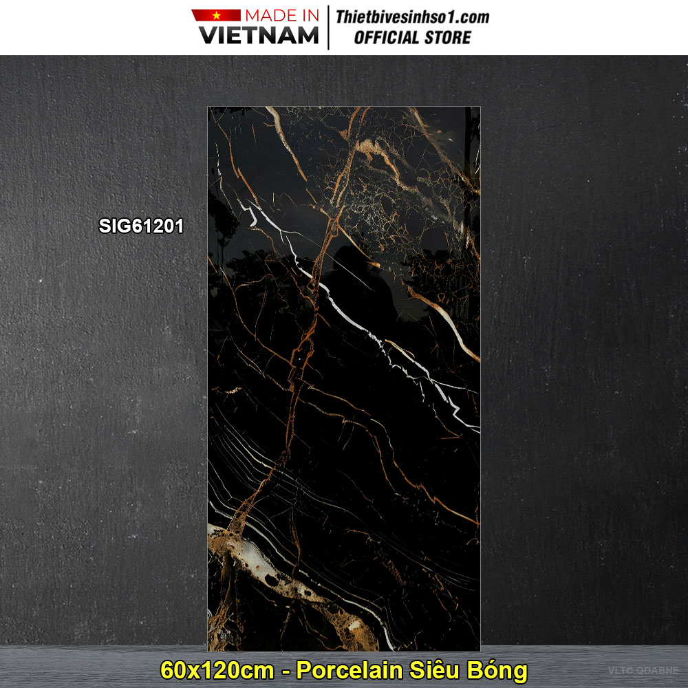 Gạch 60x120 Thắng Cường SIG61201 Đen Vân Vàng Gạch 60x120 Thắng Cường SIG61201 Đen Vân Vàng