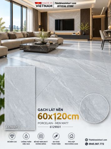 Gạch 60x120 Thắng Cường 6129001 Vân Xám