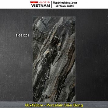 Gạch 60x120 Thắng Cường SIG61208 Vân Đá Đen