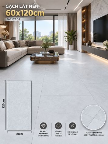 Gạch 60x120 Thắng Cường V612102 Vân Xám