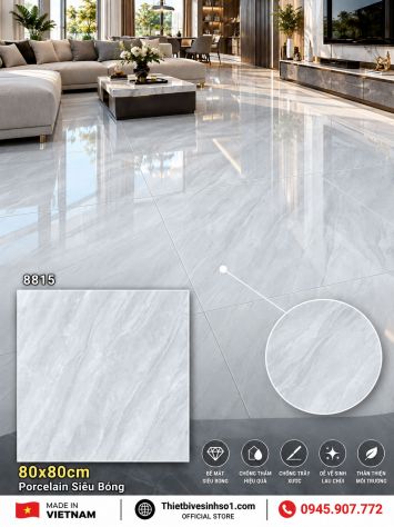 Gạch 80x80 Thắng Cường 8815 Vân Xám