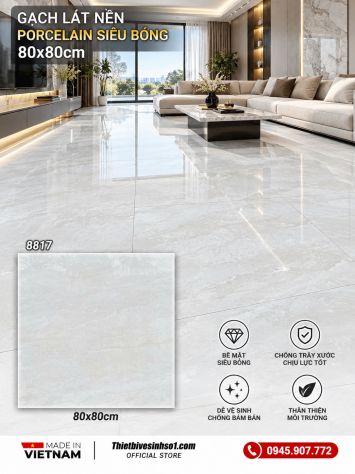 Gạch 80x80 Thắng Cường 8817 Vàng Nhạt