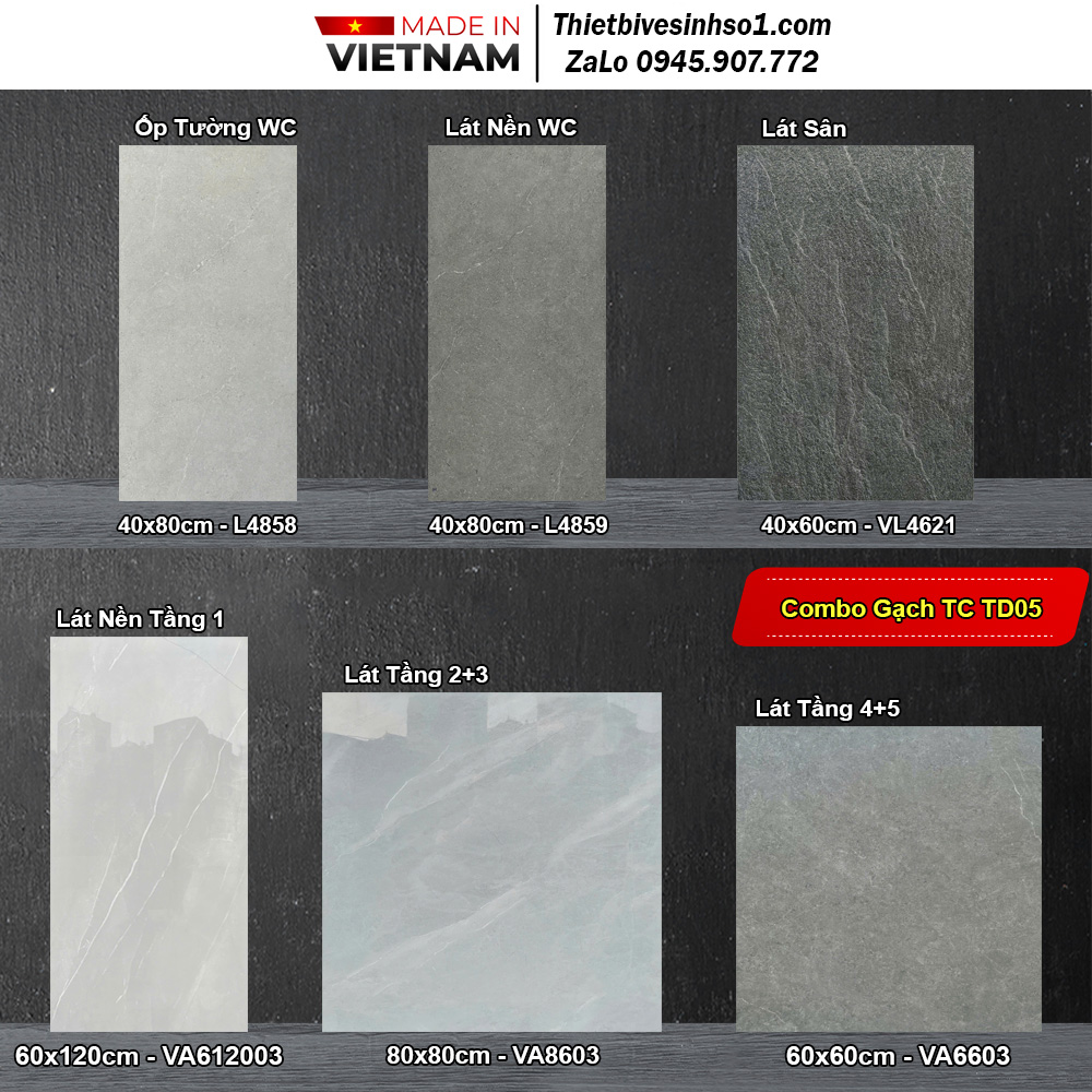 Combo Trọn Bộ Gạch Ốp Lát Thắng Cường TD05 Combo Trọn Bộ Gạch Ốp Lát Thắng Cường TD05