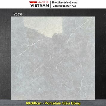 Gạch 60x60 Vesta V6636 Vân Đá Xám