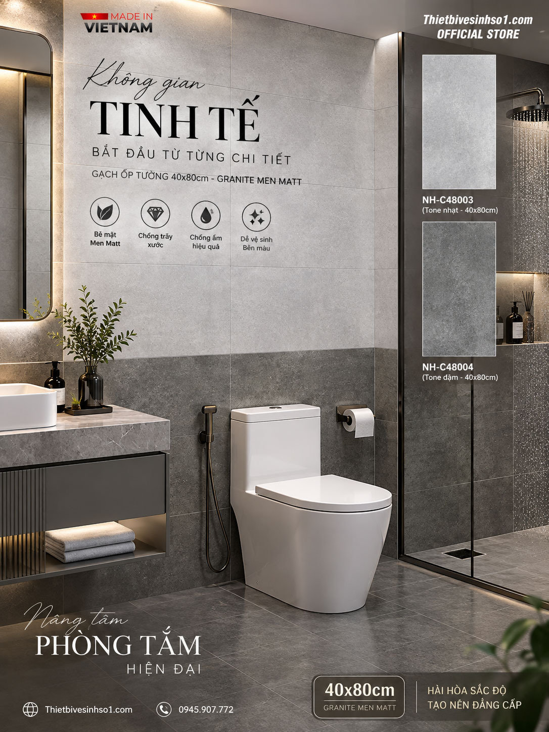Gạch 40x80 Việt Ý NH-C48004, NH-C48003 Gạch 40x80 Việt Ý NH-C48004, NH-C48003