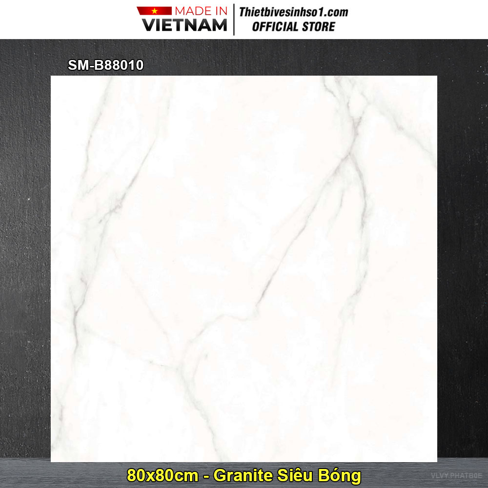 Gạch 80x80 Việt Ý SM-B88010 Trắng Khói